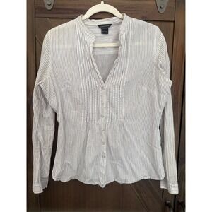 Moda Y2K Pintuck Button up Shirt Med/Lg